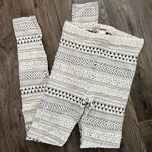 Free People Boho Black and White Leggings